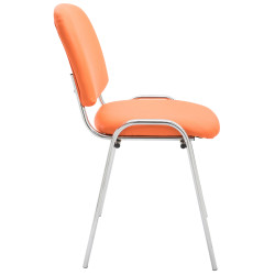 Chaise visiteur Ken C en cuir artificiel orange