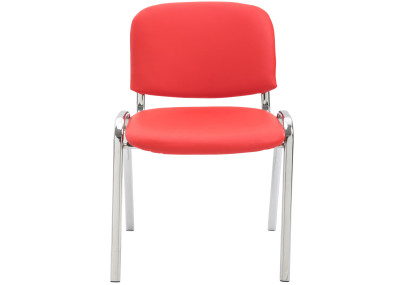 Chaise visiteur Ken C en cuir artificiel rouge