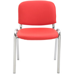 Silla de visita Ken C en cuero artificial rojo