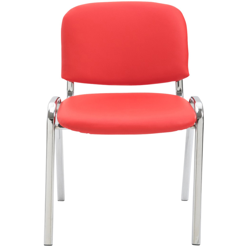 Silla de visita Ken C en cuero artificial rojo