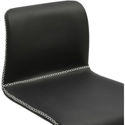Tabouret de bar Henchy, similicuir noir