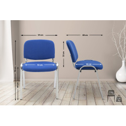 Chaise visiteur Ken C en tissu bleu