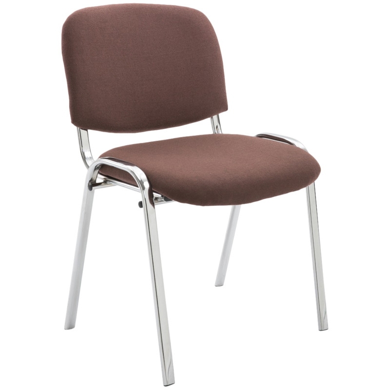 Sedia da visita Ken C in tessuto marrone