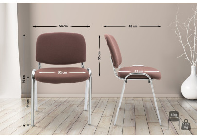 Chaise visiteur Ken C en tissu marron