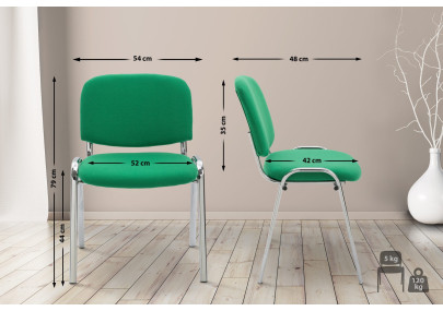 Chaise visiteur Ken C en tissu vert