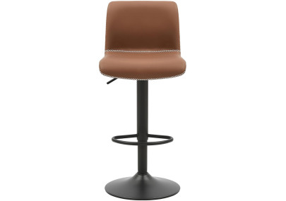 Tabouret de bar Henchy, simili cuir marron
