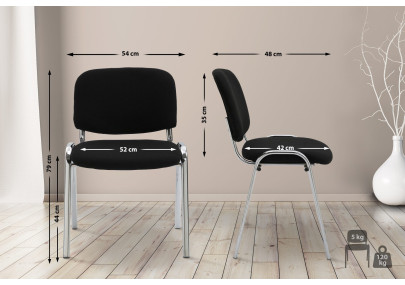 Chaise visiteur Ken C en tissu noir