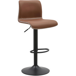 Tabouret de bar Henchy, simili cuir marron