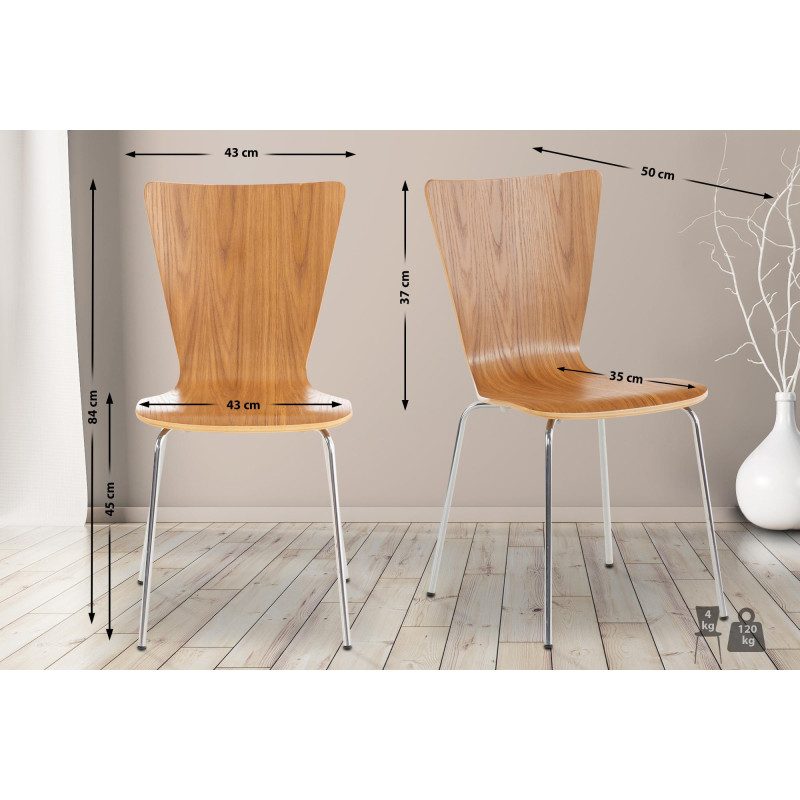 Sedia da visita in rovere Aaron