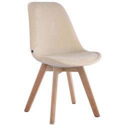 Chaise visiteur Borneo V2 velours crème natura
