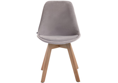 Chaise visiteur Borneo V2 velours gris natura