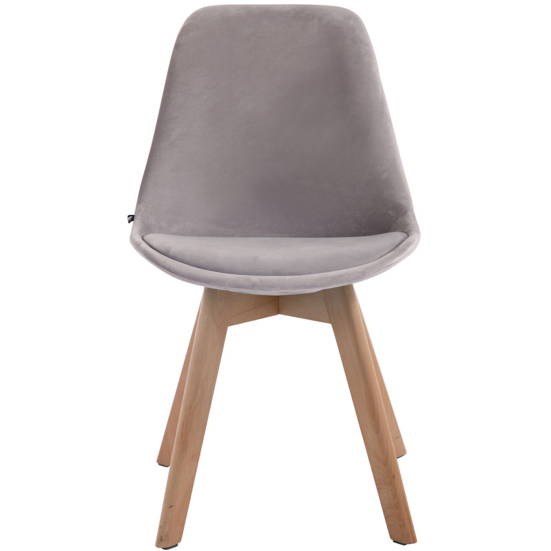 Chaise visiteur Borneo V2 velours gris natura