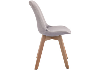 Chaise visiteur Borneo V2 velours gris natura