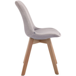 Chaise visiteur Borneo V2 velours gris natura