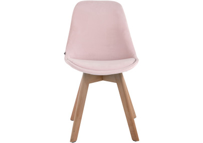 Chaise visiteur Borneo V2 velours rose nature