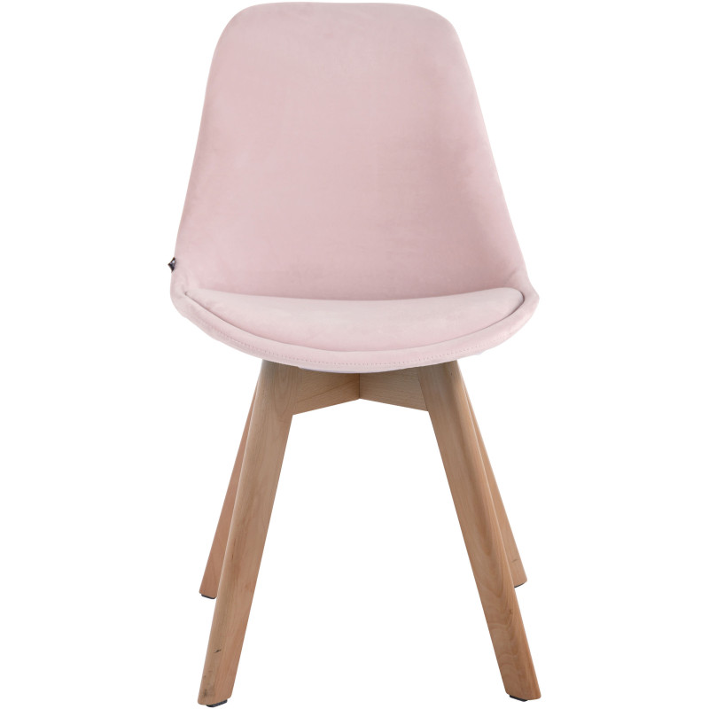 Chaise visiteur Borneo V2 velours rose nature