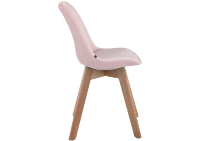 Chaise visiteur Borneo V2 velours rose nature