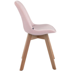 Sedia da visita Borneo V2 in velluto rosa naturale