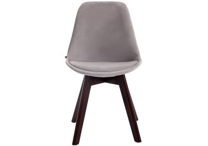 Silla de visitante Borneo V2 terciopelo gris nogal