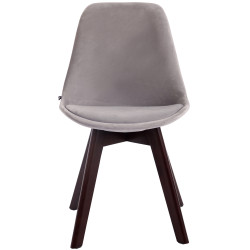 Sedia da visita Borneo V2 in velluto grigio noce