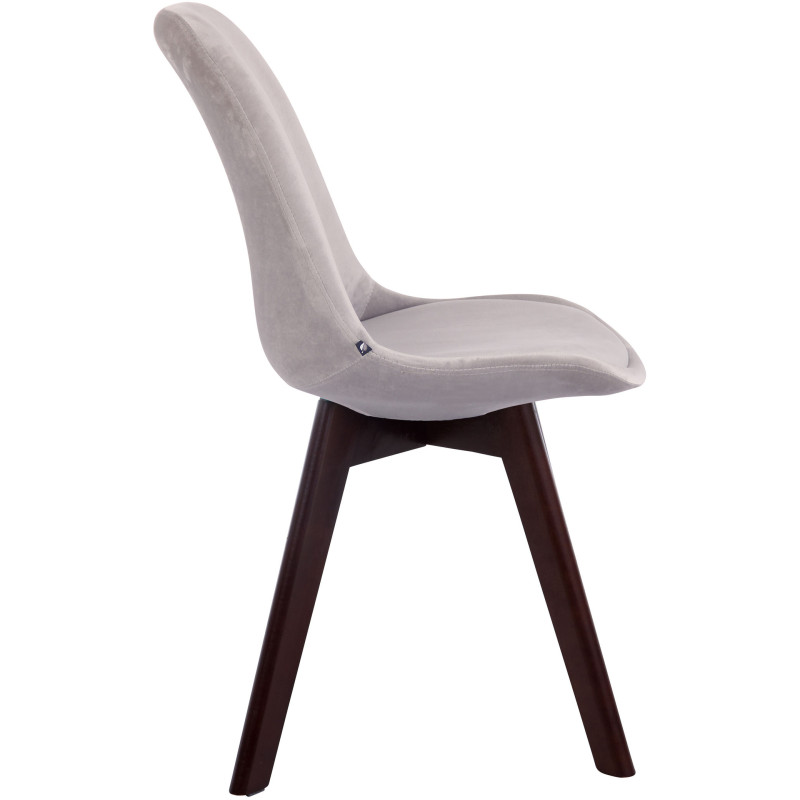 Sedia da visita Borneo V2 in velluto grigio noce