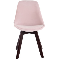 Sedia da visita Borneo V2 in velluto color noce rosa