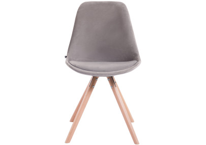 Chaise visiteur Toulouse ronde en velours gris natura