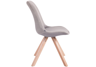 Chaise visiteur Toulouse velours Square gris natura