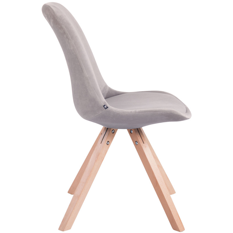 Chaise visiteur Toulouse velours Square gris natura