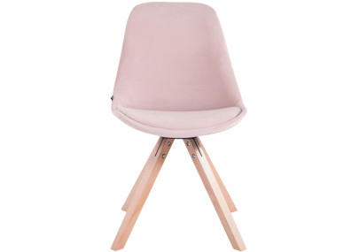 Chaise visiteur Toulouse velours Square rose natura