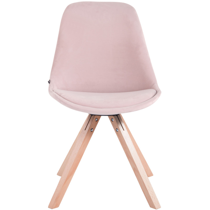 Chaise visiteur Toulouse velours Square rose natura