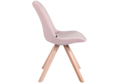 Chaise visiteur Toulouse velours Square rose natura