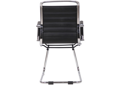Chaise visiteur Balve simili cuir noir