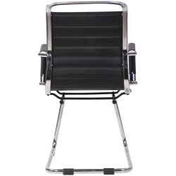 Chaise visiteur Balve simili cuir noir