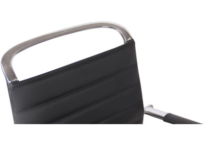 Chaise visiteur Balve simili cuir noir