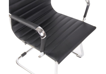 Chaise visiteur Balve simili cuir noir