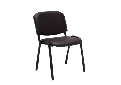 Lot de 4 chaises visiteurs Ken simili cuir marron