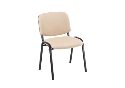 Lot de 4 chaises visiteurs Ken tissu crème