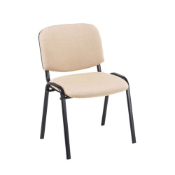 Lote de 4 cadeiras de visitante Ken em tecido creme