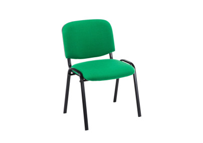 Lot de 4 chaises visiteurs Ken tissu vert