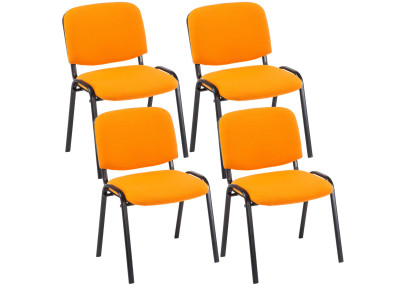 **Italiano:** Lotta di 4 sedie per visitatori Ken in tessuto arancione