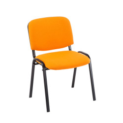 Lot de 4 chaises visiteurs Ken tissu orange