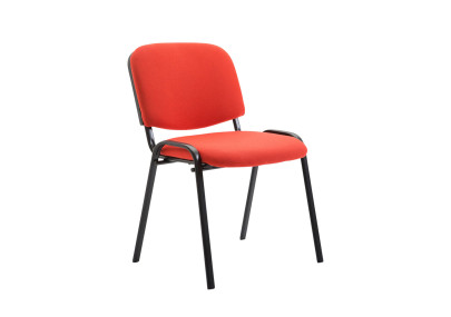 Lot de 4 chaises visiteurs Ken tissu rouge