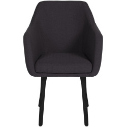 Chaise visiteur Utrecht tissu noir noir