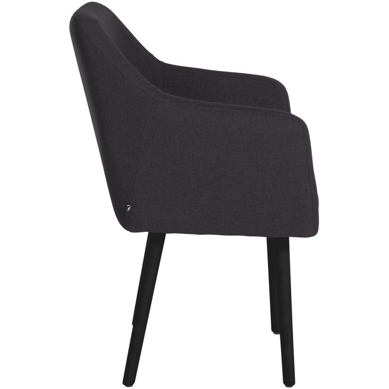 Chaise visiteur Utrecht tissu noir noir