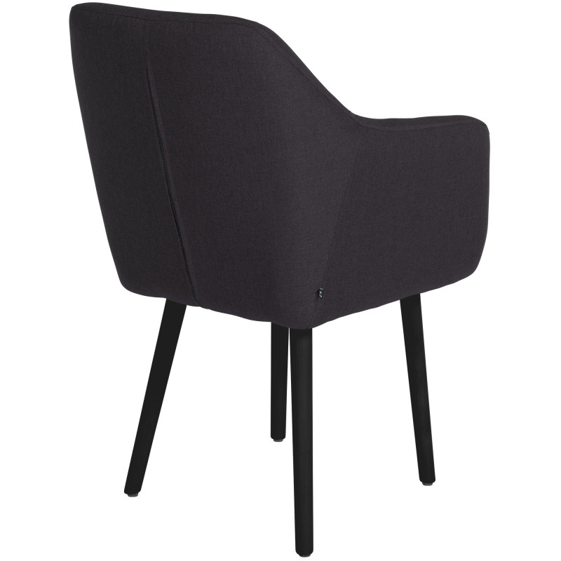 Chaise visiteur Utrecht tissu noir noir