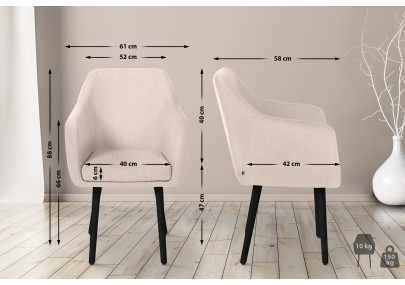 Silla de visita Utrecht tela negro beige