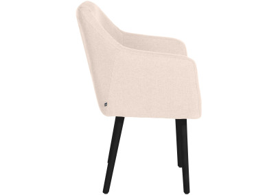 Chaise visiteur Utrecht tissu noir beige