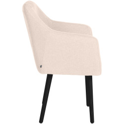 Chaise visiteur Utrecht tissu noir beige