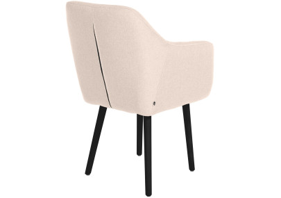 Chaise visiteur Utrecht tissu noir beige